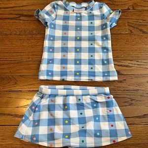 Hanna Andersson Swim shirt and matching skirt with built in bottom
